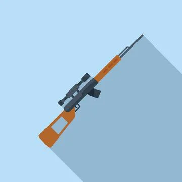 Sniper bullet icon flat vector. Rifle gun Stock Illustration