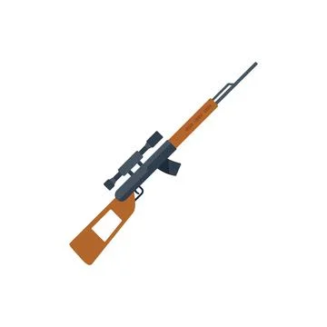 Sniper bullet icon flat vector. Rifle gun Stock Illustration