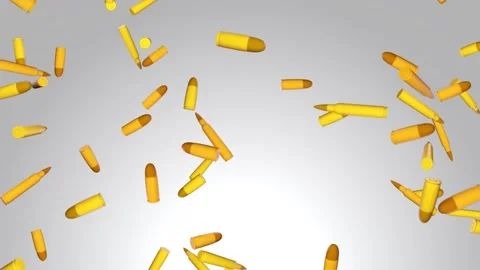 Sniper bullets Falling flying in slow motion. military conflict, war, battle Stock Footage 186808772