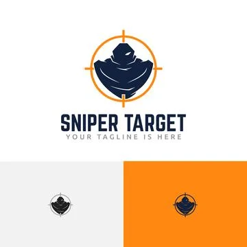 Sniper Cloak Target Circle Hunter War Game Logo Stock Illustration