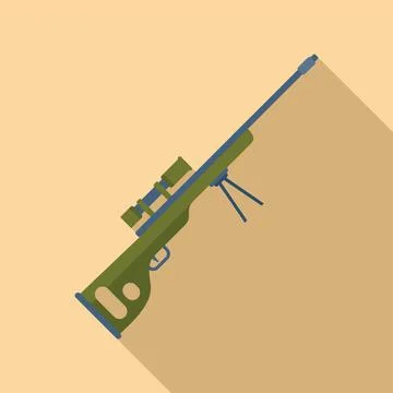 Sniper gun icon flat vector. Weapon rifle Stock Illustration