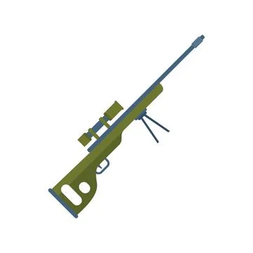 Sniper gun icon flat vector. Weapon rifle Stock Illustration