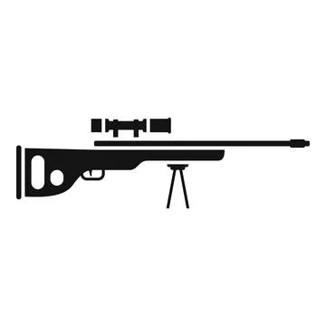 Sniper gun icon simple vector. Weapon rifle Stock Illustration