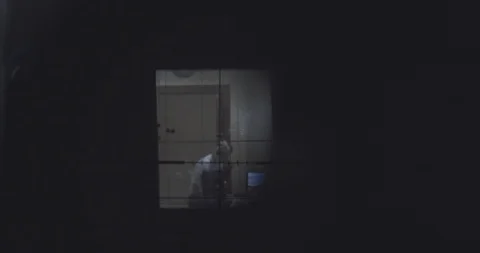 Sniper looking for a target. CSI Stock Footage 118546817