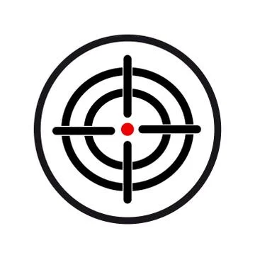 Sniper or killer target with red dot for desing on white, stock vector illust Stock Illustration