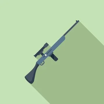 Sniper pistol icon flat vector. Gun scope 스톡 일러스트