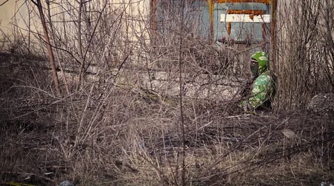 Sniper in position Stock Footage 62023073
