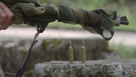 Sniper ready to shoot Stock Footage 76867998