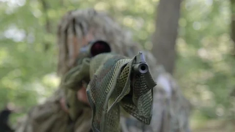 Sniper ready to shoot Stock Footage 76868135