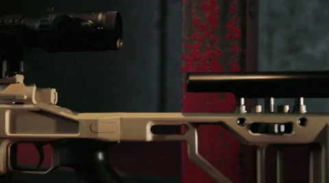 Sniper riffle. Panorama Stock Footage 66107834