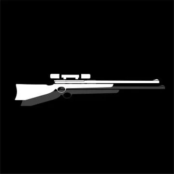 Sniper Rifle icon flat Stock Illustration