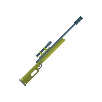 Sniper rifle icon flat vector. Weapon gun Stock Illustration