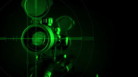Sniper Rifle Night Vision View With Scope Graphic Stock Footage 326241429
