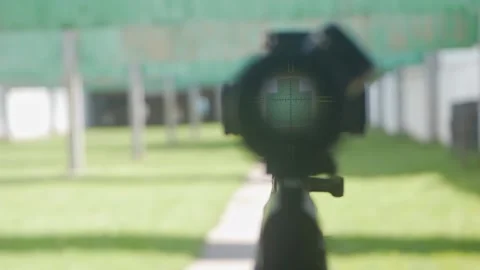 Sniper rifle, optical sight Stock Footage 155148696