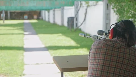 Sniper rifle, optical sight Stock Footage 155148822