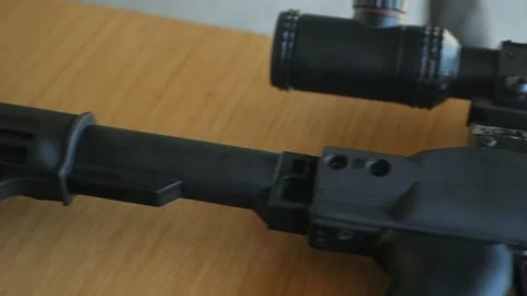 Sniper rifle, optical sight Stock Footage 155148956