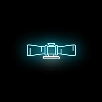 Sniper rifle scope neon light line icon Stock Illustration