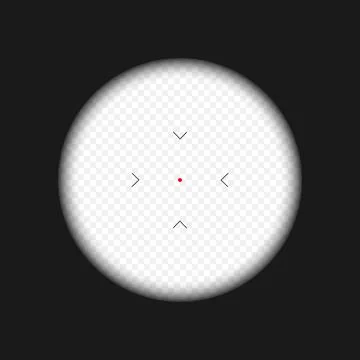 Sniper rifle scope. Weapon aim. Template of optical glass. Target concept. Ve Stock Illustration