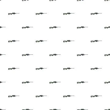 Sniper rifle seamless pattern on white background Illustrazione stock