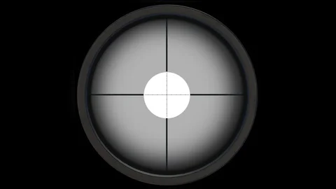 Sniper Scope Gun Sight Alpha Channel Included Looped. Easy to use. Video stock 90945657