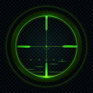 Sniper scope night vision, sight view crosshair 스톡 일러스트