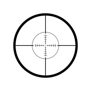 Sniper scope, optical sight, target aim focus. Vector illustration Stock Illustration