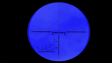 Sniper scope or optical sight on a blue screen Stock Footage 57335609