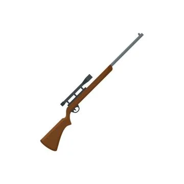 Sniper scope rifle icon, flat style Stock Illustration