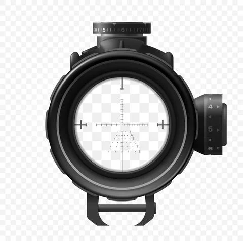 Sniper scope, sight view target, vector crosshair Stock Illustration