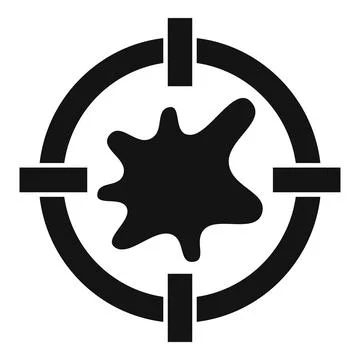 Sniper scope targeting a paint splash icon Stock Illustration