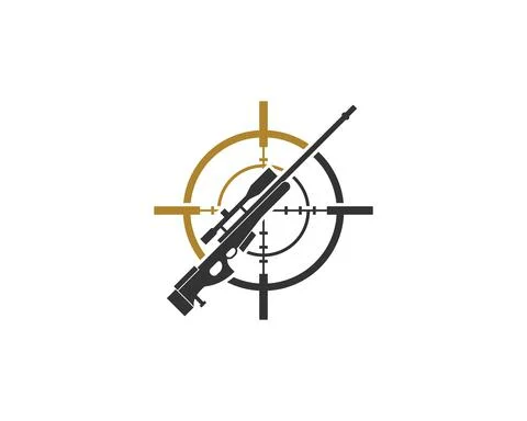 Sniper with shooting target behind Stock Illustration