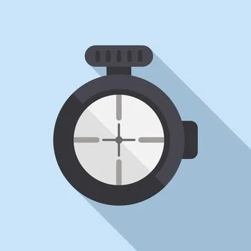 Sniper sight icon flat vector. Rifle scope 스톡 일러스트