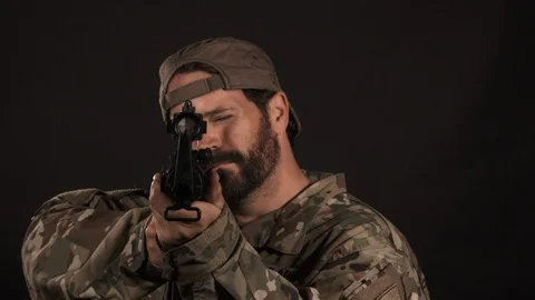 Sniper Taking Aim Stock Footage 116722227