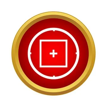 Sniper target scope or sight icon in simple style Stock Illustration