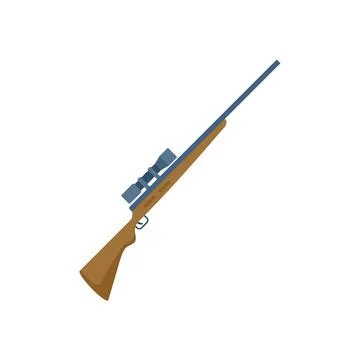 Sniper weapon icon flat vector. Military scope Stock Illustration