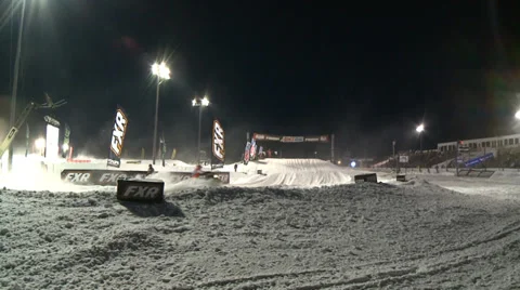 Snocross Event Night Stock Footage 38721293