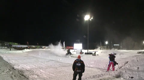 Snocross Jump Take Off Video stock 38721692
