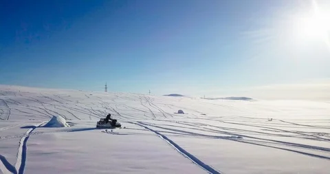 Snomobiling in the tundra. Stock Footage 99641360