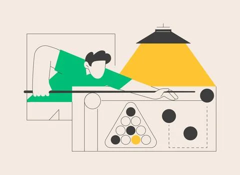 Snooker abstract concept vector illustration. Stock Illustration