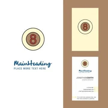 Snooker ball  Creative Logo and business card. vertical Design Vector Stock Illustration