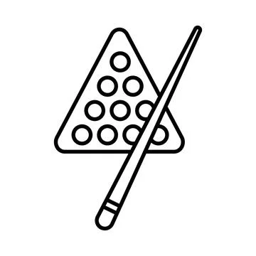 Snooker ball icon linear logo mark in black and white Illustrazione stock
