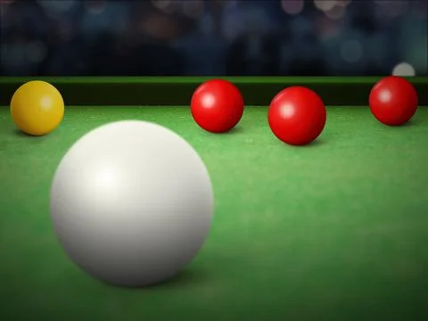 Snooker ball on snooker table Stock Illustration