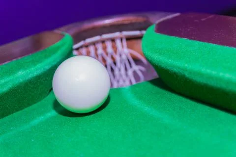 Snooker ball on snooker table 스톡 사진