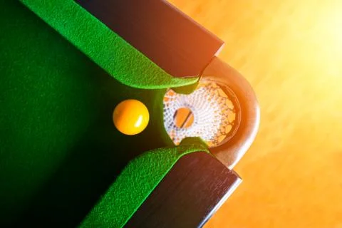 Snooker ball is on the table. Stock Photos