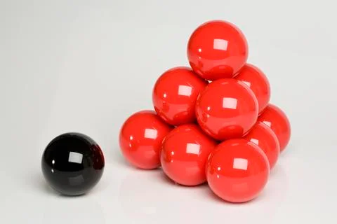 Snooker balls in a pyramid shape Stock Photos