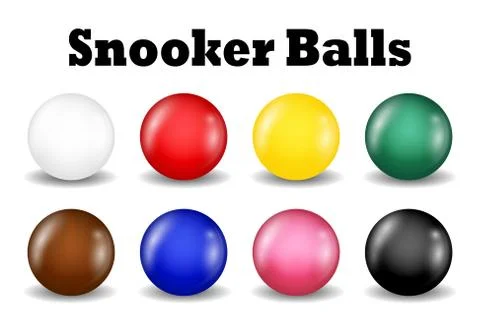 Snooker balls set on a white background Illustrazione stock