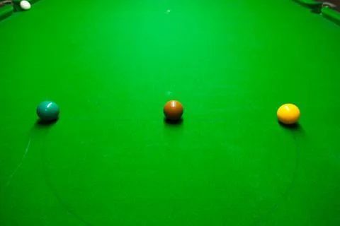Snooker balls on a table. Stock Photos