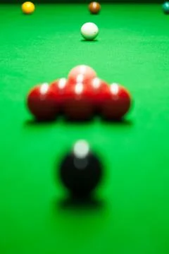 Snooker balls on a table. Stock Photos