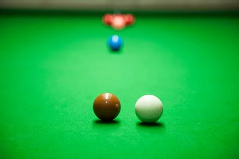 Snooker balls on a table. Stock Photos