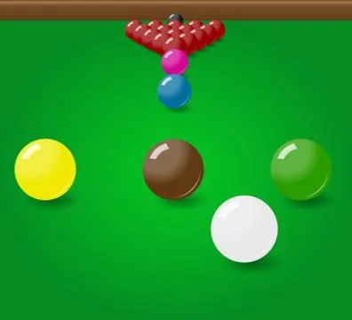 Snooker billiard balls start position on the table Stock Illustration
